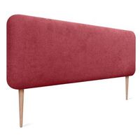 dhome cabecero tapizado liso redondeado tela con patas para pared acusticos cabeceros absorbentes cabezal cama dormitorio rojo 145cm
