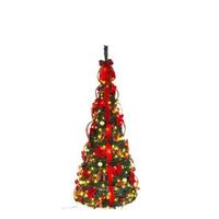 arbol navidad con cinta y 250 led 81x210cm