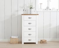 somerset oak and white 5 drawer chest