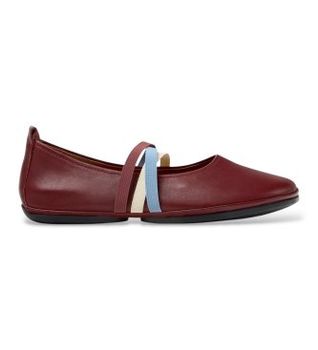 Camper para mujer. K201665-019 Bailarinas de piel Right Nina Twins burdeos (41), Plano, Ninguno, Casual
