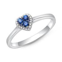 anillo corazon zafiros y diamantes 021 ct total