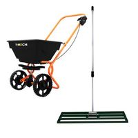 nivelador de cesped t-mech de 100cm verde y esparcidor rotativo