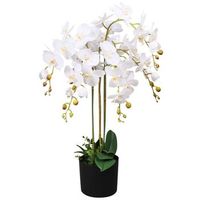 planta artificial con macetero para orquideas 75 cm blanco dec021906
