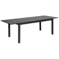 mesa de jardin extensible muebles de exterior 180240 x 90 cm aluminio gris oscuro skaloma