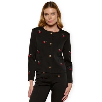 Minueto Chaqueta de punto Cherry Jacket - Black para mujer
