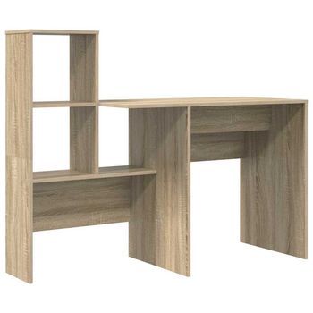 Escritorio | Mesa De Trabajo Con Estante Roble Sonoma 131,5 X 50 X 106,5 Cm