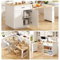 mesa extensible de 133-202 x 70 x 935 cm 2 cajones 2 estantes blanca