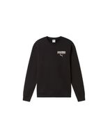 sudadera puma ess graphic crew fl black hombre
