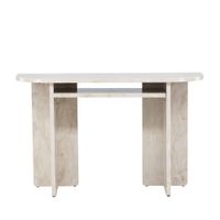 consola con bordes redondeados efecto marmol l120cm - beige