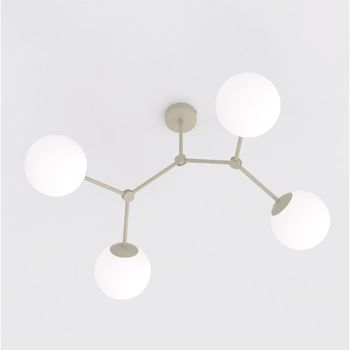 Plafón de techo lete beis opal (4 luces)