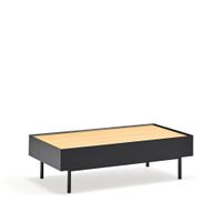 mesa de centro con 2 cajones negro