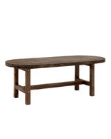 mesa de centro de madera maciza en tono nogal de 120x40cm