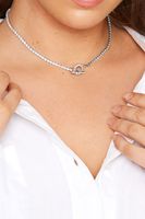 collar gargantilla plateado con barra