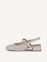 caprice sling pumps yellow made of leather and synthetic with trapeze heel size 41