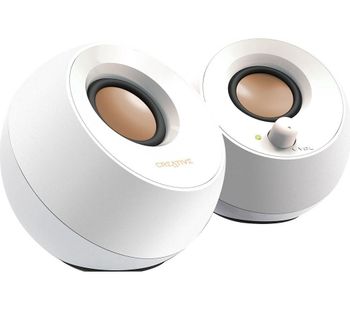 Pebble 2.0 PC Speakers - White, White
