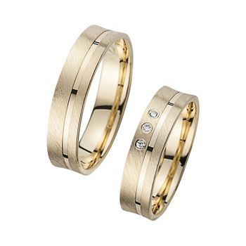 Alianzas oro amarillo con diamantes ancho 5 mm