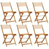 pack 4 uds sillas de jardin  silla de exterior  sillon plegables madera maciza y tela beige