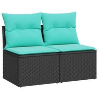 set sofas jardin y cojines 2 uds  juego de muebles de jardin ratan sintetico acacia negro cfw4468651