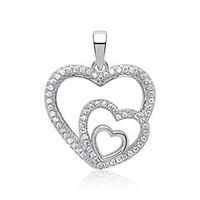 colgante tres corazones circonita plata 925