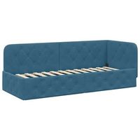 estructura de cama en esquina azul 80 x 200 cm terciopelo vidaxl