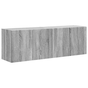 Mueble De Tv Montado En La Pared 2 Uds | Mueble De Salón | Gabinete De Tv Gris Sonoma