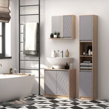 Mueble Para Debajo Del Lavabo De Melamina Homcom 60x30x59,8 Cm Roble