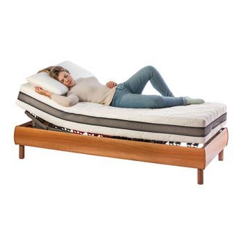 Nix Cama Articulada Electrica Con Colchon Hapi - 105 Cm X 200 Cm - Mando Con Cable