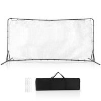 costway red rebotador de futbol para todo tipo de clima bolsa de transporte 6 estacas para suelo facil instalacion para patio parque 3725x1825cm