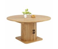 mesa de comedor extensible - multifuncional con almacenamiento y estantes extraibles ahorro de espacio para cocinas y comedores pequenos tablero mdf - marron natural claro