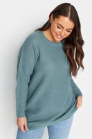 yours jersey de punto azul liso mujer curvy y tallas grandes yours