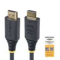 startechcom cable hdmi certificado premium de alta velocidad de 50cm - 4k 60hz - 144hz - uhd - hdr10hdcp 22arc - 18gbps - cable hdmi 20 para monitor o tv - recubrimiento tpe