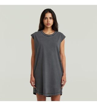 G-Star para mujer. D28704-E401-B564 Vestido Washed gris (36/32), Casual, Algodón, Sin mangas / Tirantes