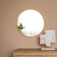espejo de pared ordona redondo aluminio tamano o 60 cm - dorado encasa