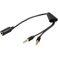 goobay cable adaptador jack 35mm a 2xjack 35mm hembramacho 40cm negro