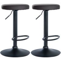 set de 2 taburetes de bar ponte en polipiel simil cuero negro 385x385x60 cm clp