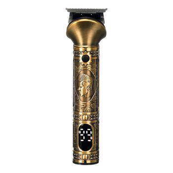 Set De Cortapelo De Metal Con Soporte Y 13 Accesorios. Batería Recargable De 1500mah. 14,7x12,2x17 Cm. Color: Oro