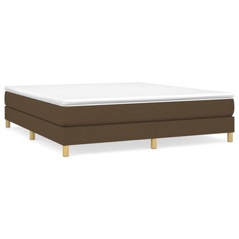 Cama Matrimonial | Cama Para Adultos | Estructura De Cama Box Spring Tela Marrón 160x200 Cm
