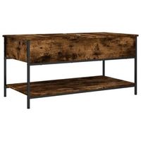 mesa de centro madera ingenieria metal roble humo 100x50x50 cm vidaxl