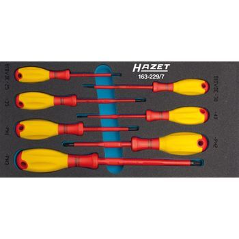 Hazet 163-229/7 Juego De Destornilladores ∙ Con Aislamiento De Protección ∙ Perfil Phillips (ph), Perfil De Ranura ∙ 0,4 X 2,5 – 0,8 X 4 ∙ Ph1 – Ph3 ∙ Número De Herramientas: 7