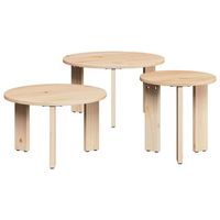 mesa de cafe 3 pcs natural madera maciza de pino vidaxl