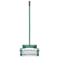 costway rodillo aireador de cesped enrollable de 46 cm aireacion con puas giratorio escudo protector aireacion de suelo pesada para jardin patio