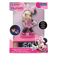 disney - despertador digital con luz nocturna 3d de minnie y efectos de sonido rl800mn
