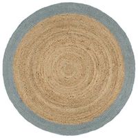 alfombra hecha a mano de yute con borde verde oliva 210 cm vidaxl