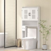 mueble sobre inodoro de mdf homcom 80x195x170 cm blanco