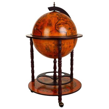 Botellero globo terráqueo marrón 55,5x55x,5x93,5