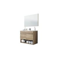 mueble de bano con espejo cotton 2 puertas nordik 80 x 64 x 45cm cm
