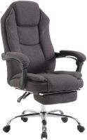 silla de oficina giratoria regulable en tela gris oscuro