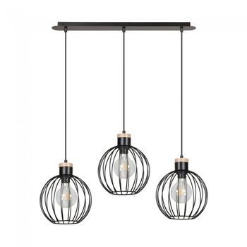 Regleta de techo antilla negro (3 luces)
