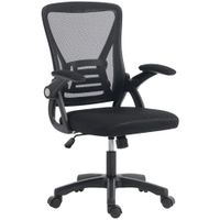 homcom silla de oficina ergonomica de malla con reposabrazos abatibles 595x56x103 cm negro   aosom espana