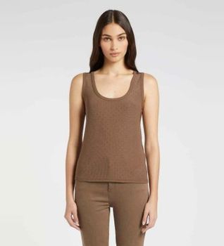Marella para mujer. 2613941025200 Camiseta Mlmoratabling marrón (S), Casual, Algodón, Sin mangas / Tirantes
